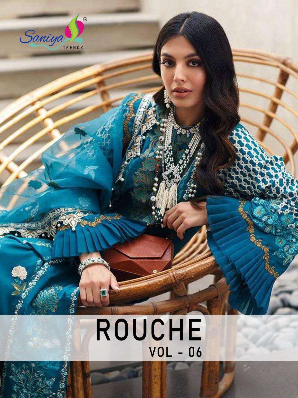 Rouche Vol 6 By Saniya Cambric Cotton Pakistani Dresses