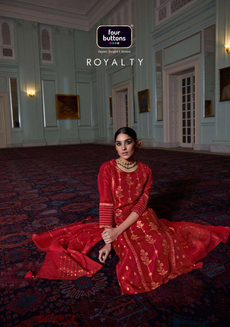 Four Buttons Royalty Series 1581-1586 Dola Silk Readymade Suits