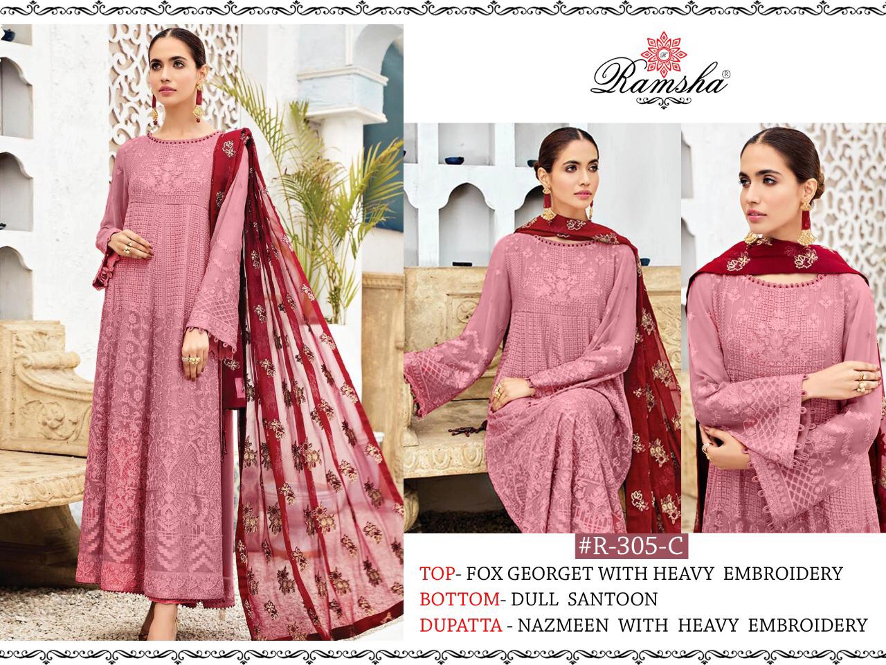 Ramsha R-305 Nx Designer Georgette Suit