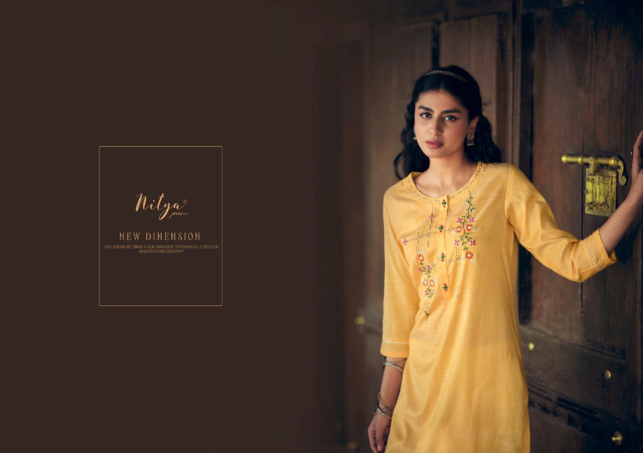 Nitya Colours Series 101-106 Cotton Kurti With Embroidery And Handwork