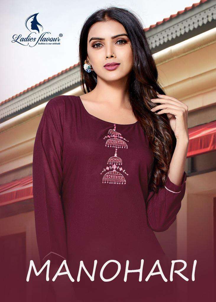 Ladies Flavour Manohari Series 4001-4011 Rayon Embroidery Kurti