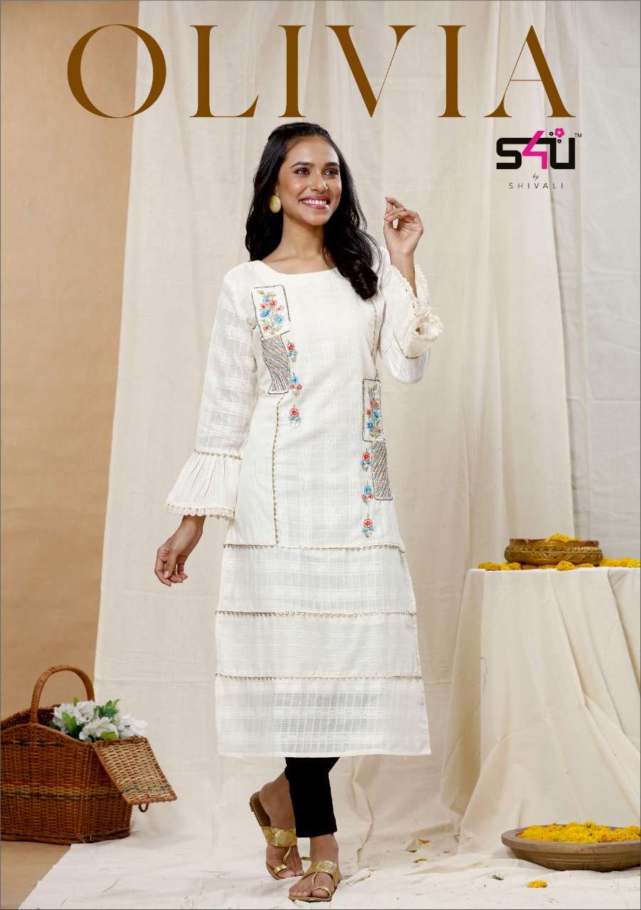 S4u Olivia Vol-3 Series 01-08 Designer Casual Wear Ladies Embroidery Kurtis