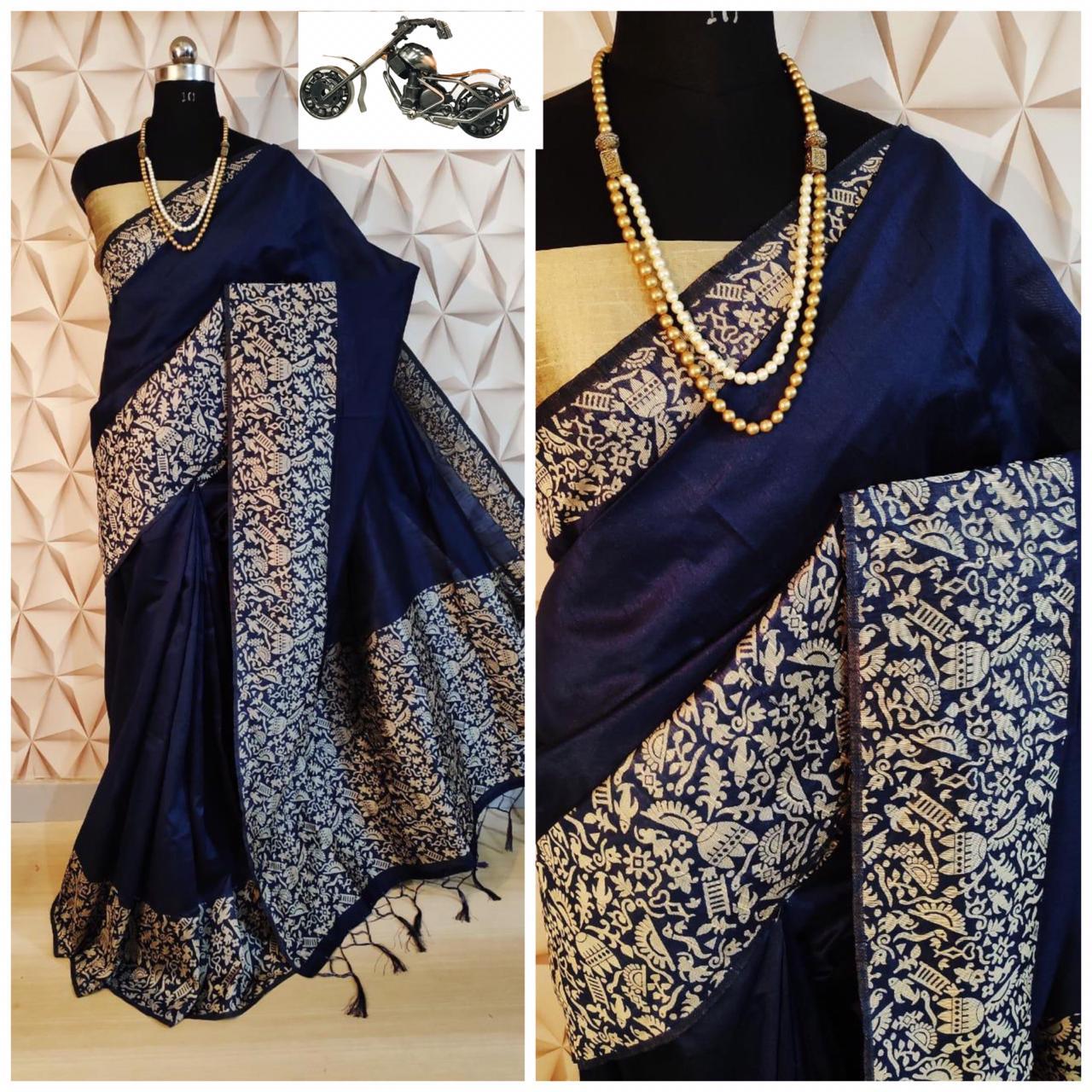 Bt-03 Designer Raw Silk Saree