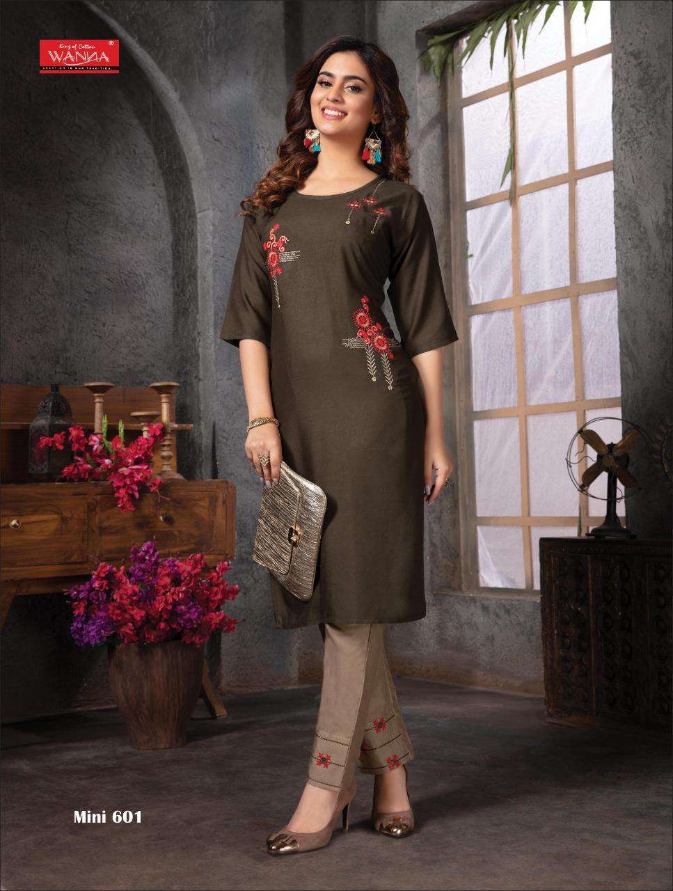 Mini Vol-6 By Wanna 601 To 606 Series Pure Rayon Print Kurtis With Bottom At Wholesale Price