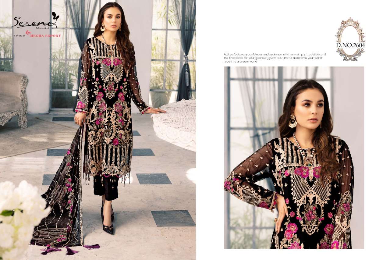 Adan Libas By Serene 2601 To 2604 Series Faux Georgette Embroidered Dresses At Wholesale Price