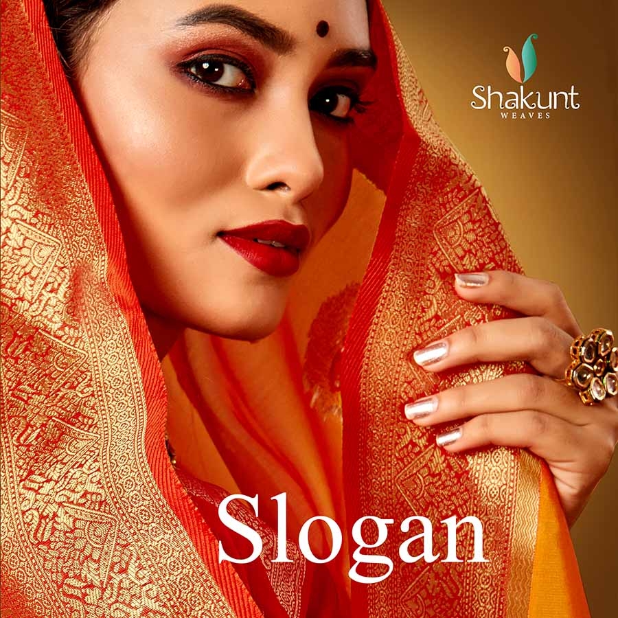 Shakunt Weaves Slogan Series 11351-11358 Art Silk Saree