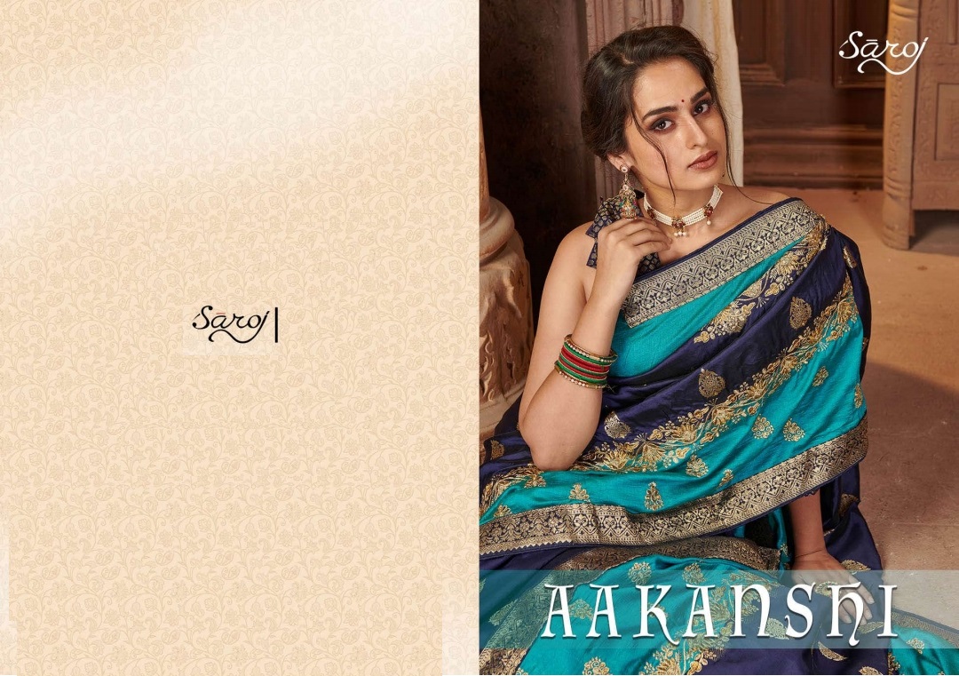 Saroj Aakanshi Series 1001-1008 Vichitra Embroidery Saree