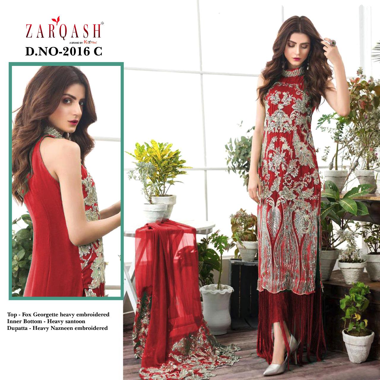 Zarqash Faiza Dn-2016 Designer Faux Georgette Suit