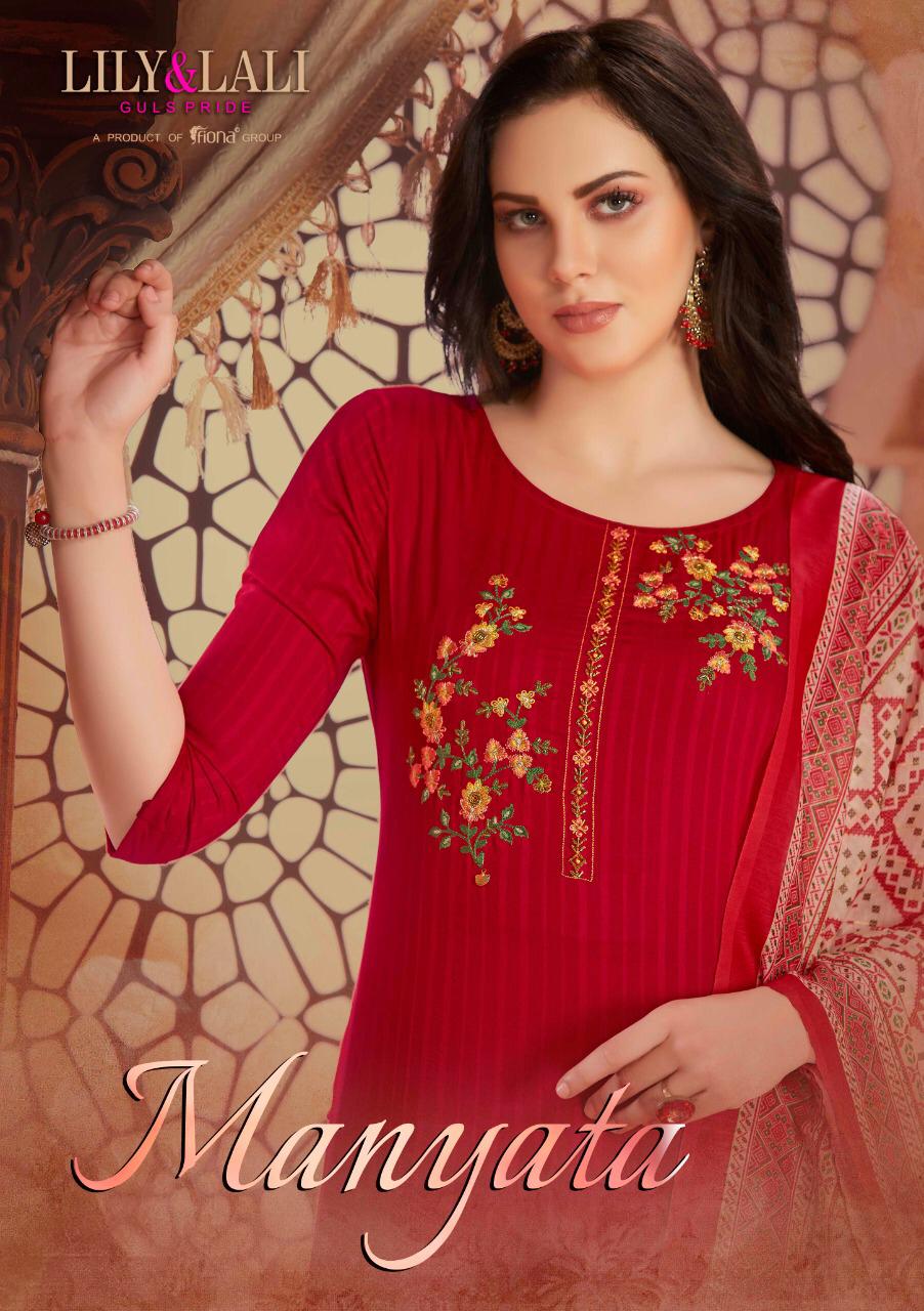 Lily And Lali Manyata Series 7011-7018 Viscose Handwork Embroidery Suit