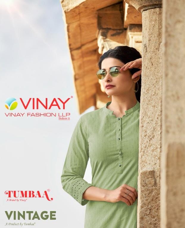 Vinay Tumbaa Vintage Series 38761-38768 Pure Cotton Kurti With Bottom