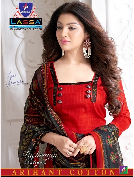 Arihant Lassa Pachrangi Patiyala Series 2001-2010 Cotton Printed Suit