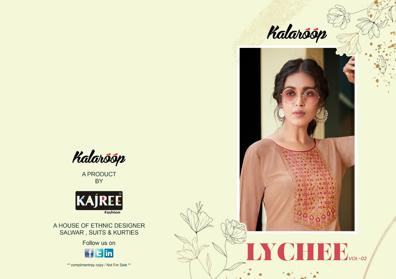 Kalaroop Lychee Vol-2 Fancy Rayon With Embroidery Work Kurti