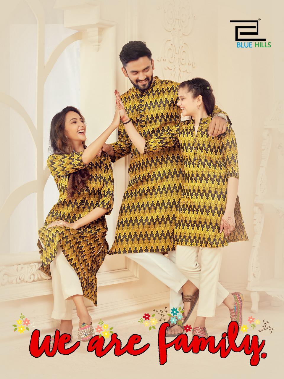 Blue Hills We Are Family Original Silk Ikkat Kurti For Family