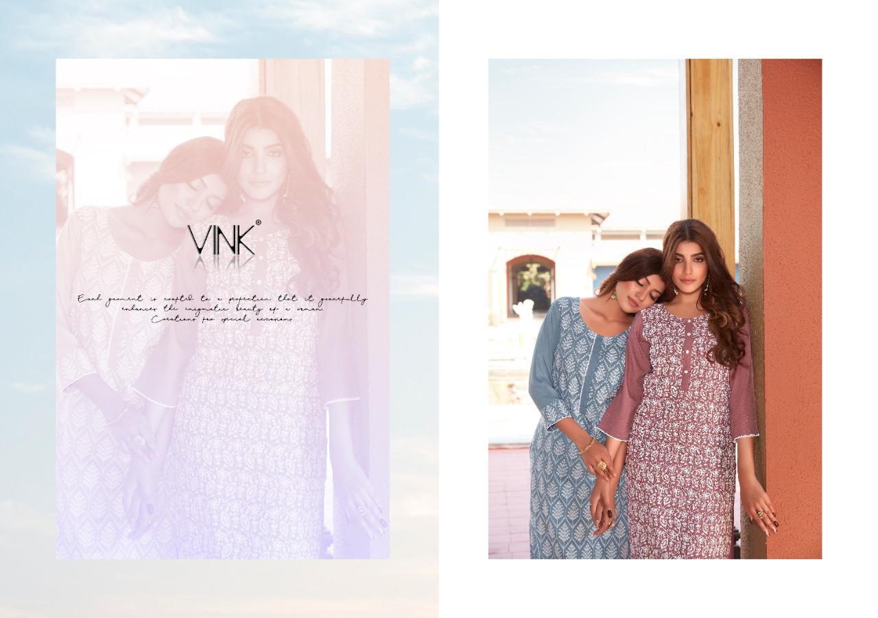 Vink Lucknowi Vol-5 Series 1051-1056 Pure Rayon Kurti With Pant