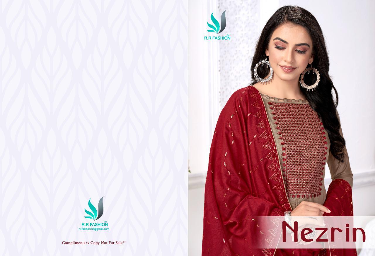 R R Fashion Nezrin Series 1001-1008 Dyebale Sequence Embroidery Suit