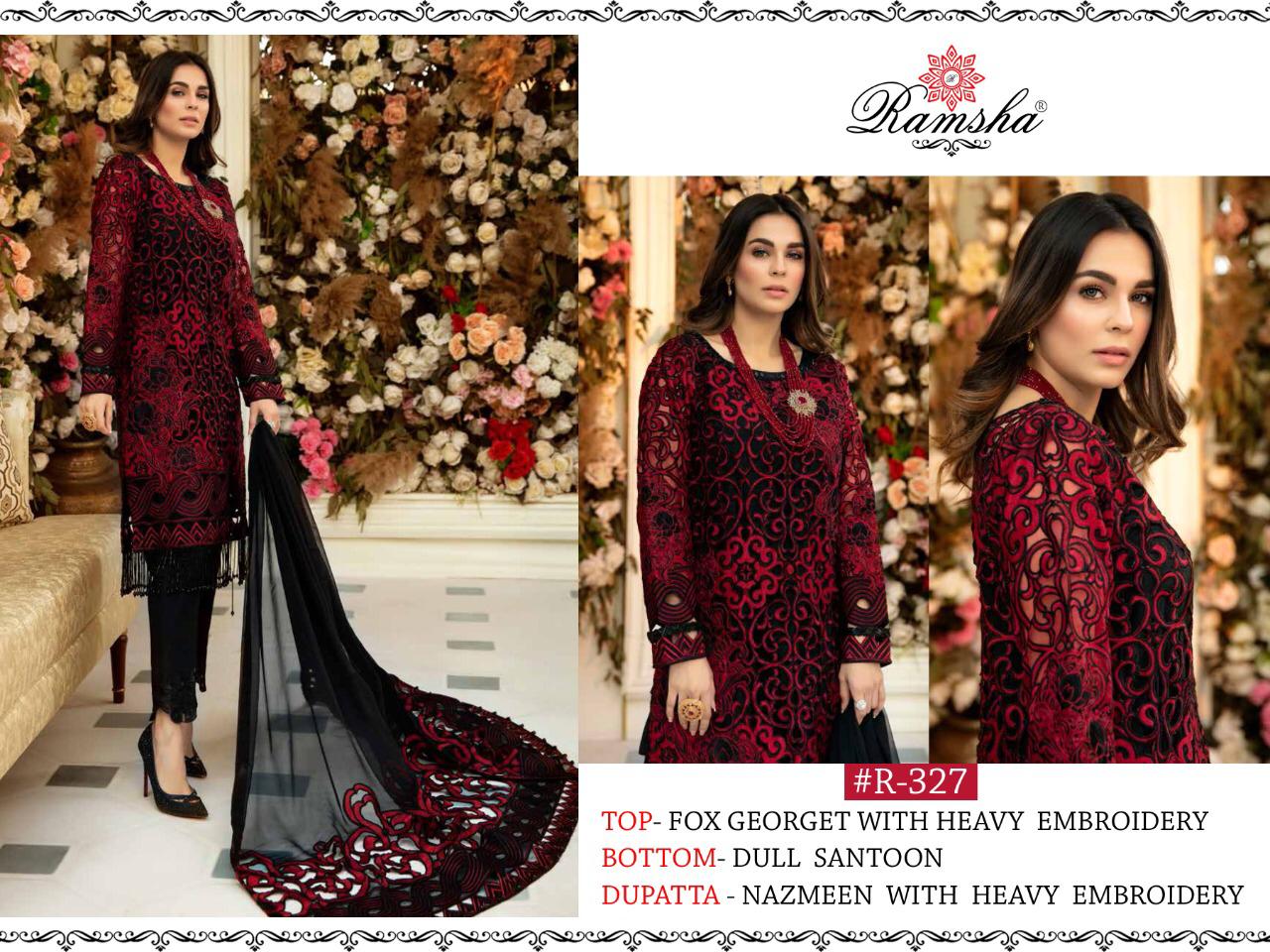 Ramsha Vol-16 R-327-to-r-330 Georgette With Heavy Embroidery Suit