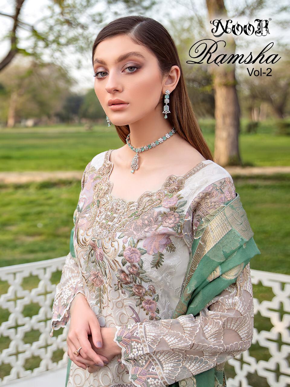 Noor Ramsha Vol-2 Series 801-803 Georgette With Heavy Embroidery Suit