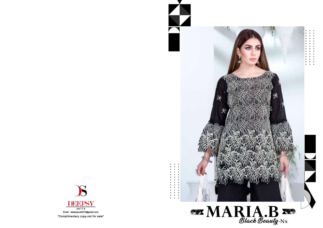 Deepsy Suits Maria B Black Beauty Nx Series 731-735 Pure Cotton Suit