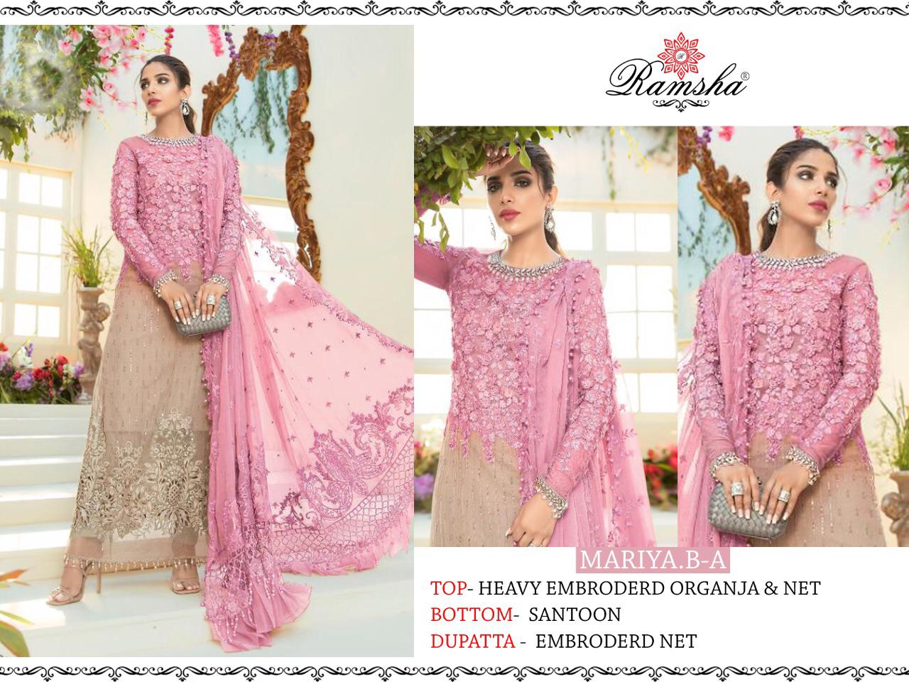 Ramsha Mariya B Nx Heavy Embroidered Organza And Net Suit