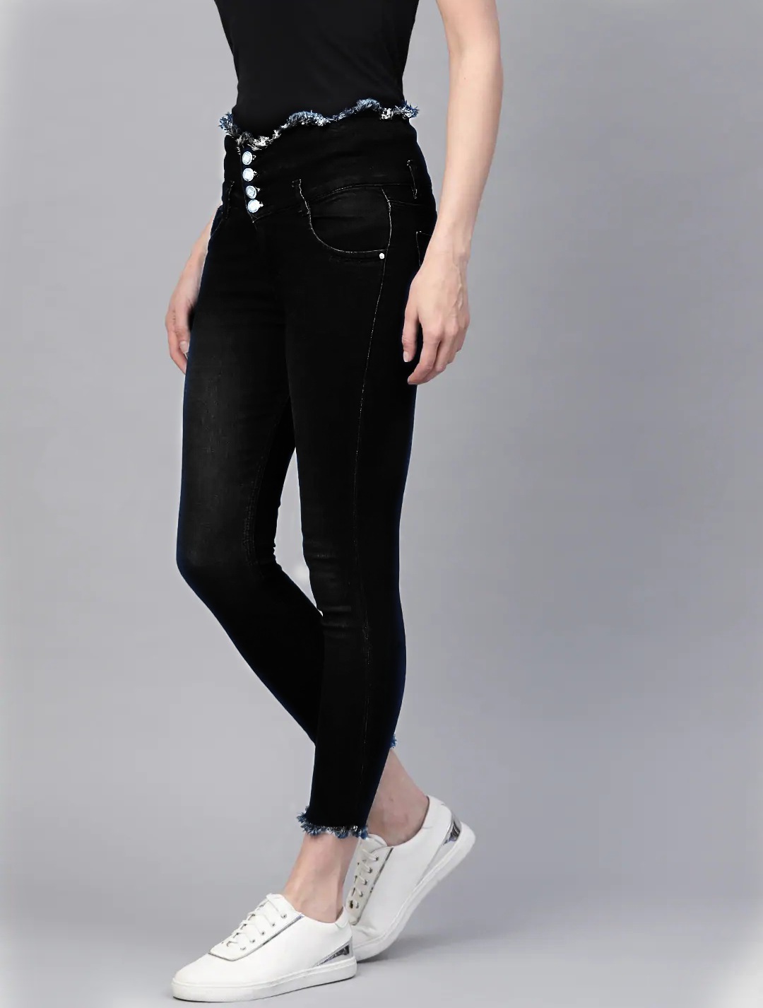 Bt-23 Designer Four Button Hight Waist Jeans