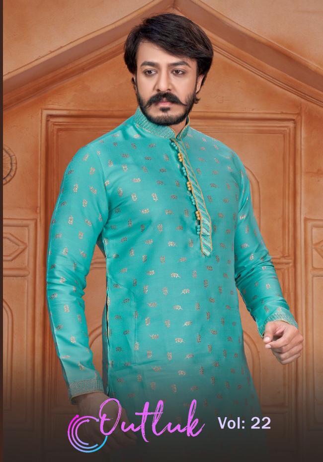 Outlook Vol-22 Jacqaurd Silk Kurta Pajama