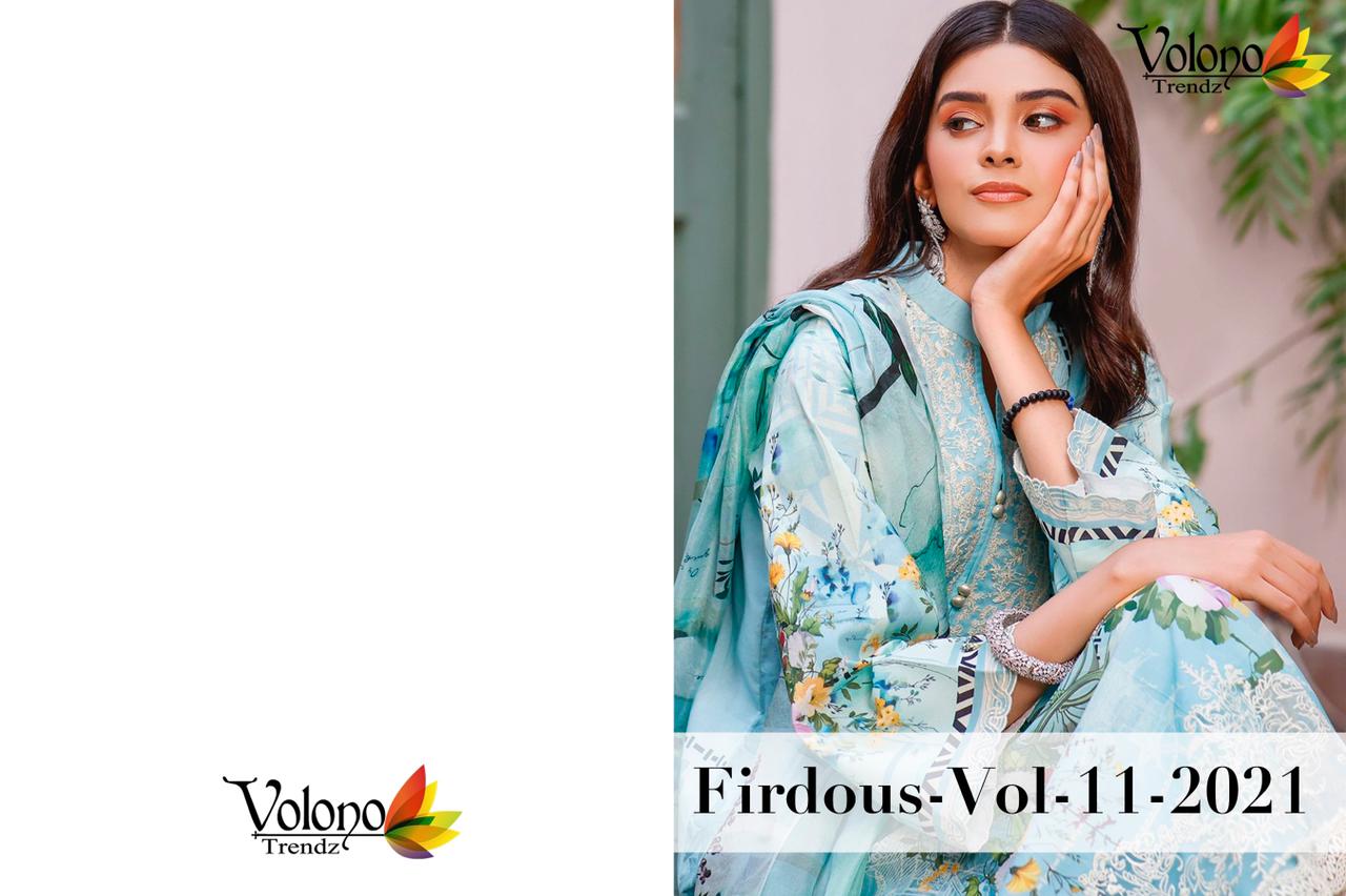 Volono Trendz Firdous-11-2021 Series 777-781 Pure Cotton Suit