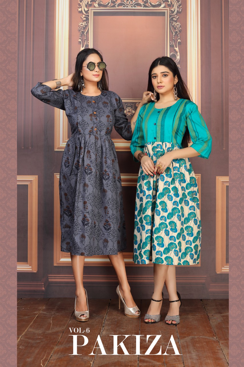 Shreenathjee Junction Pakiza-6 Series 18001-18010 Cotton Flex Print Kurti