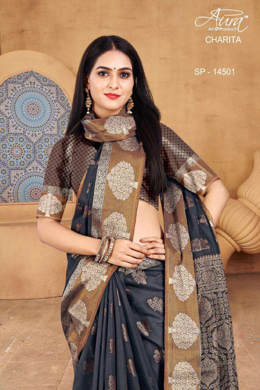 Aura Charita Series 14501-14508 Saree At Wholesale Price