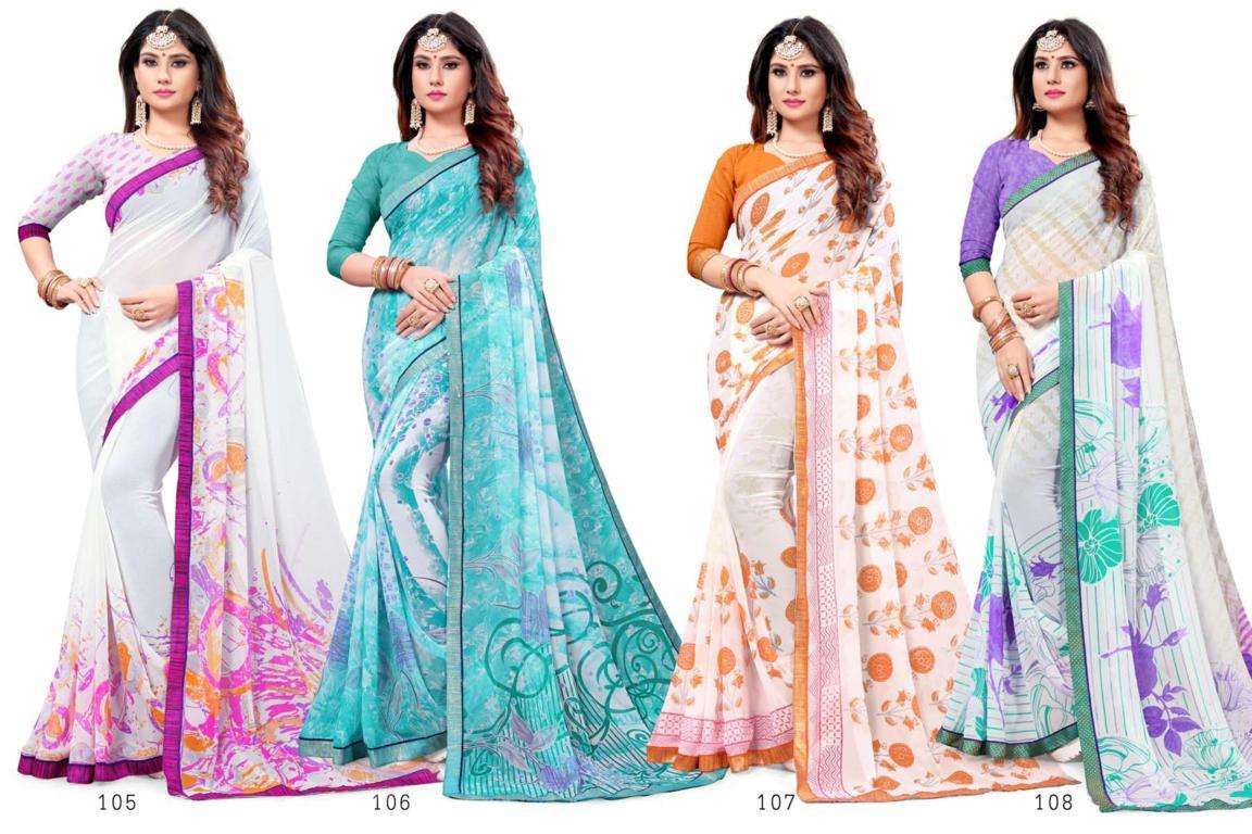 Sangam Prints Ayushi Georgette Saris Wholesaler