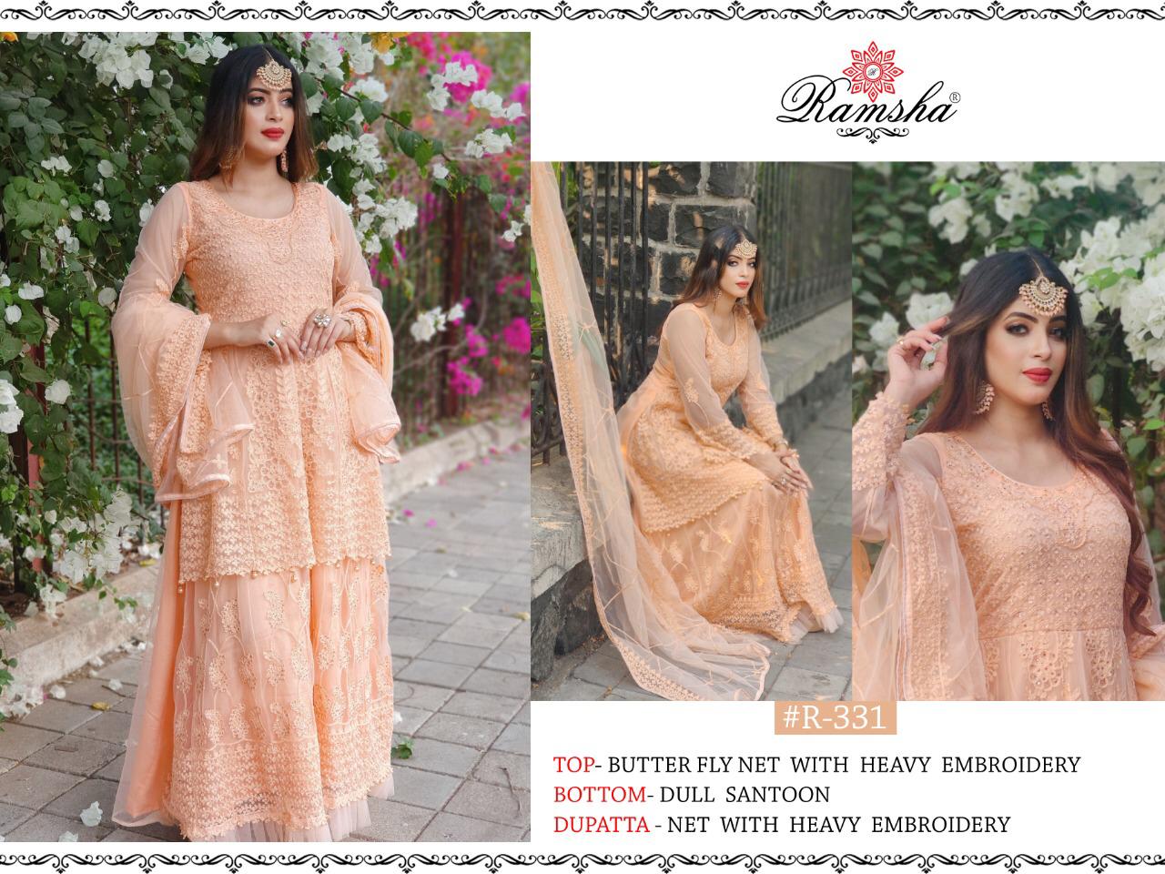 Ramsha Vol-17  R-331-r-334 Designer Net Suit