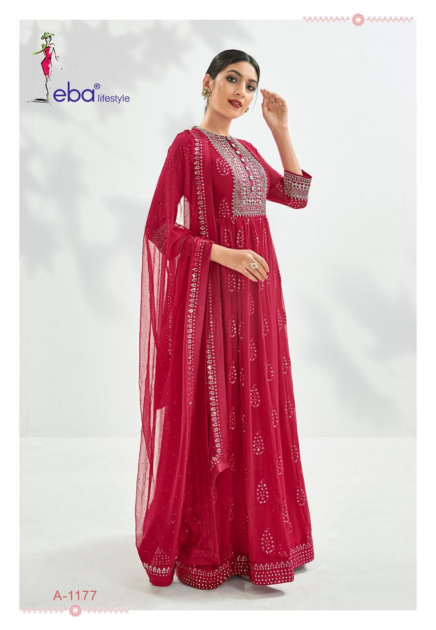 Eba Lifestyle Prime Rose Titenum Designer Pure Georgette Suit