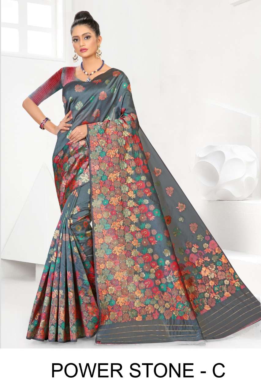 Ranjna Saree Power Stone Casual Wear Silk Saree Collection