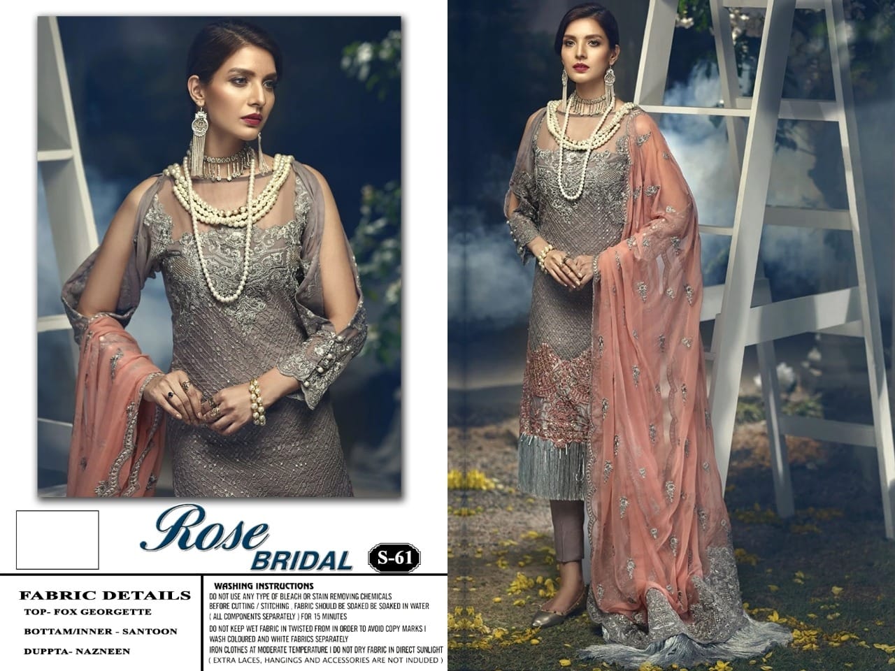 Shanaya Fashion Rose Bridal S-61 Designer Faux Georgette Suit