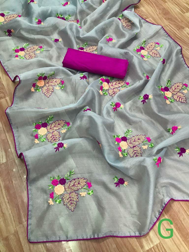 Bt-03 Designer Soft Organza Silk Saree