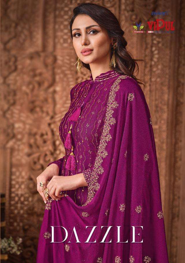 Vipul Dazzle Silk Georgette Handwork Eid Collection Of Salwar Kameez