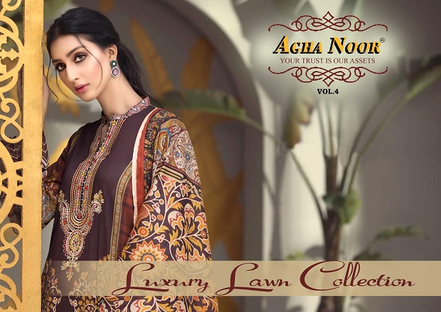 Agha Noor Vol-4 Lawn Cotton Suit