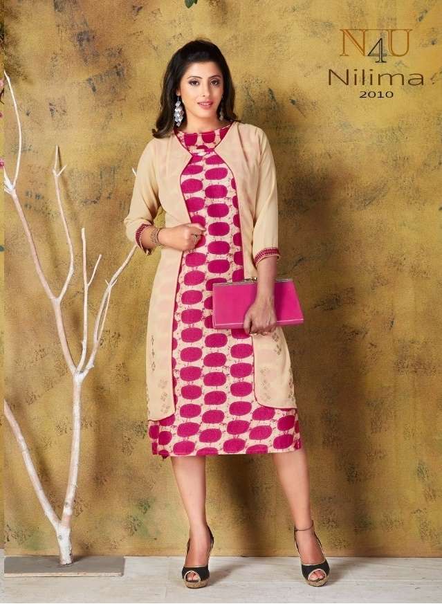 Nilima By Tunic House Doubel Layer Georgette Kurti Suppler