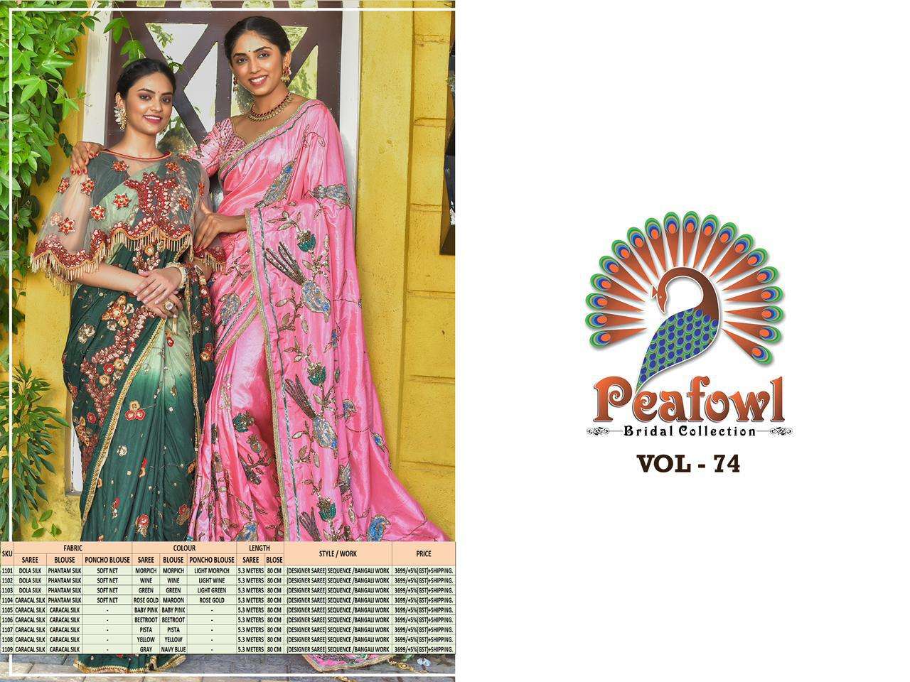 Peafowl Vol 74 Exclusive Silk Embroidery Fancy Sarees