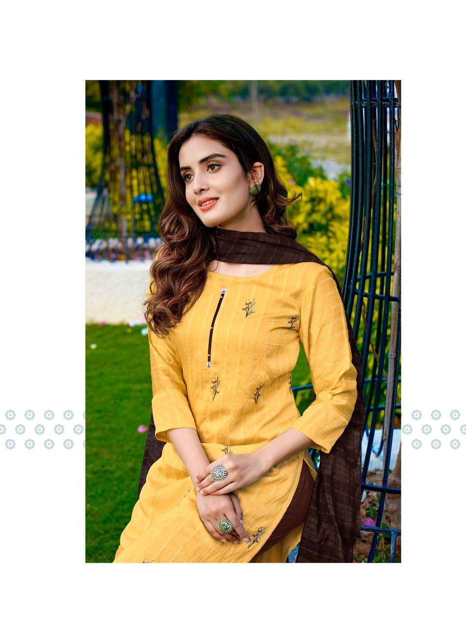 Rijiya Trends Presents Vasant Vol-2 Readymade Designer Kurti With Plazzo And Dupatta