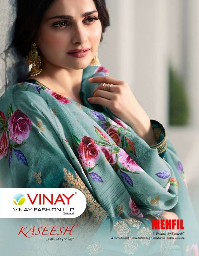 Mehfil By Vinay Georgette Satin Classy Elegant Salwar Kameez