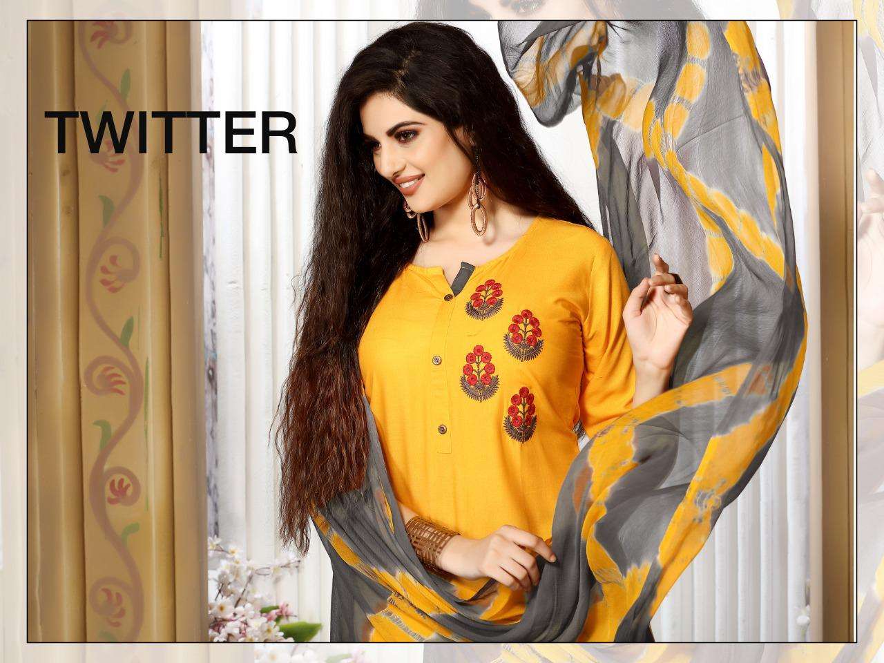 Twitter By Manjeera Heavy Rayon Readymade Suit Catalog