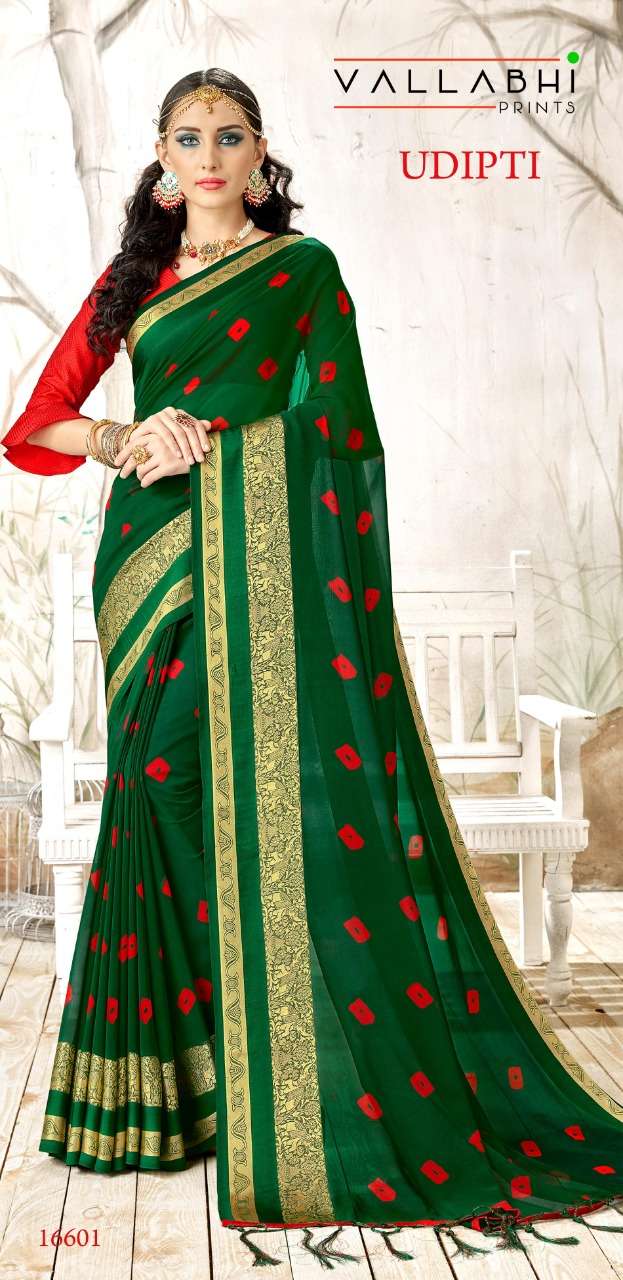 Vallabhi Udipti Georgette Bandhani Fancy Saree