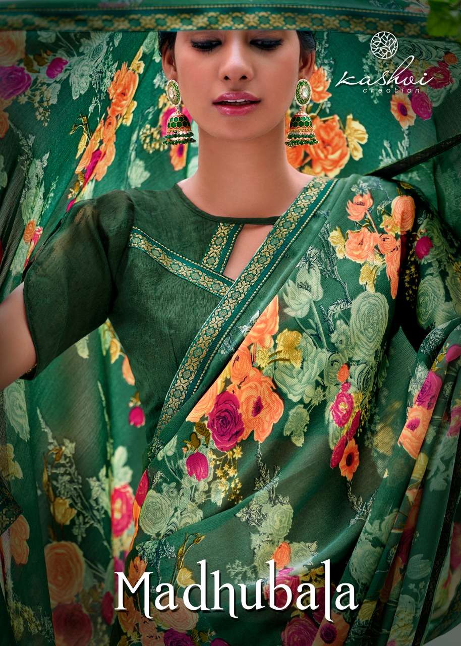 Madhubala By Kashvi Moss Printed Daily Wear Saree Catalogue