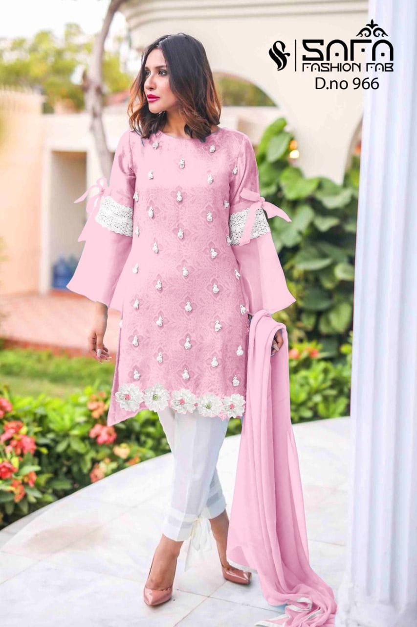 Safa Fashion 966 Designer Heavy Muslin Suit