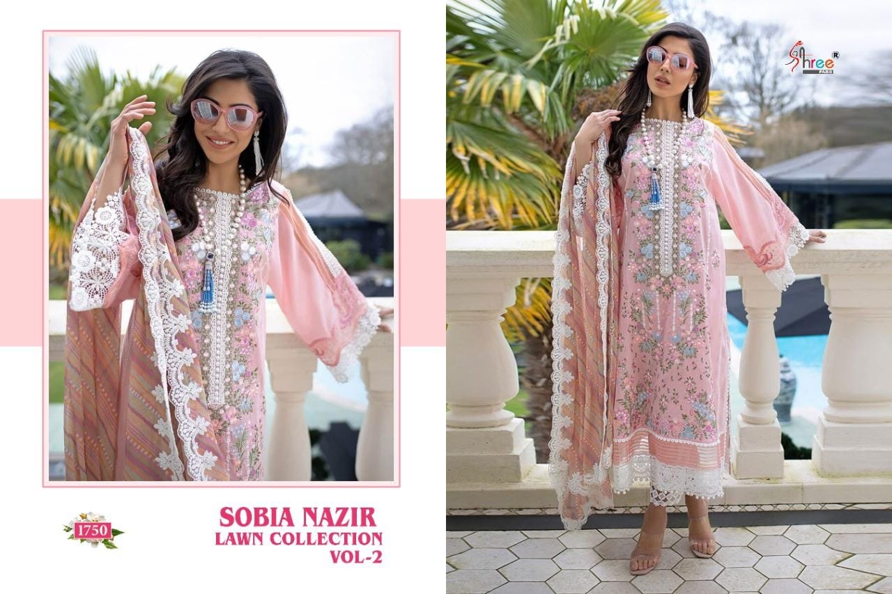 Shree Fab Sobia Nazir-2 1750 Designer Pure Lawn Suit