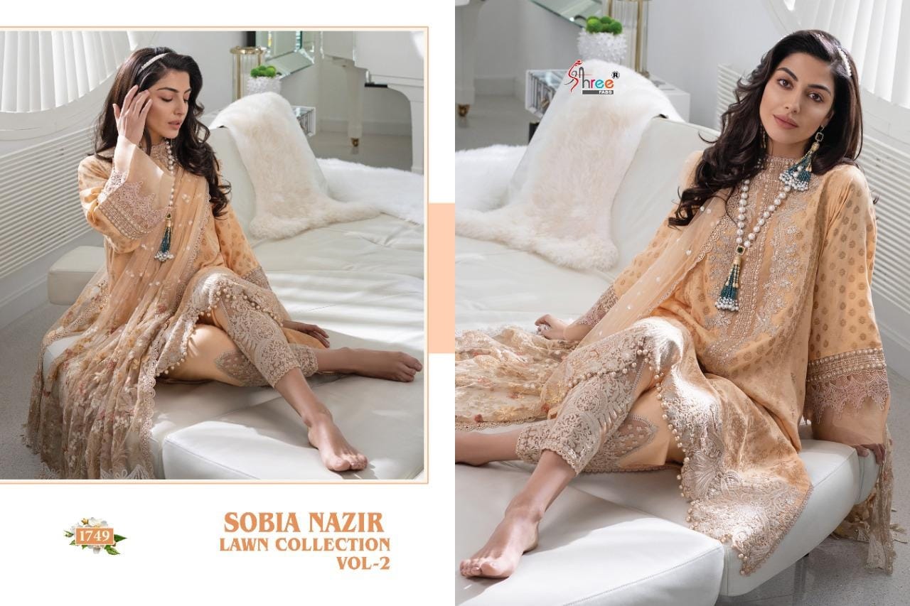 Shree Fab Sobia Nazir-2 1749 Designer Pure Lawn Suit