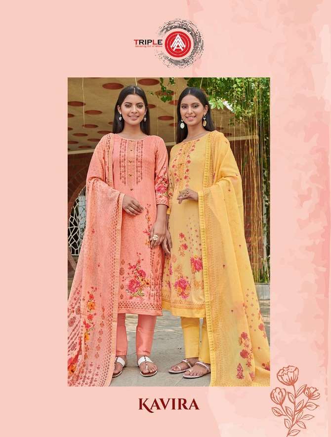 Triple Aaa Kavira Series 611-616 Cotton Satin Dress Materials