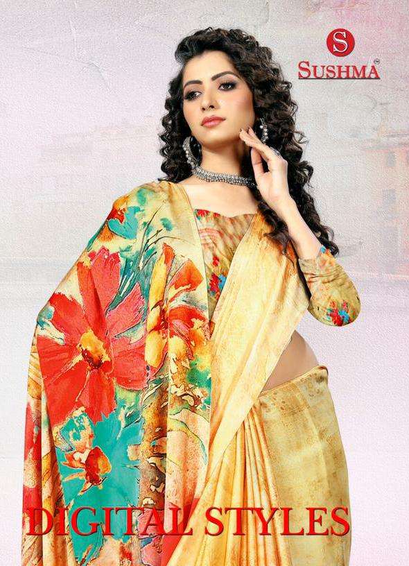 Digital Styles By Sushma Satin Printed Designer Saree