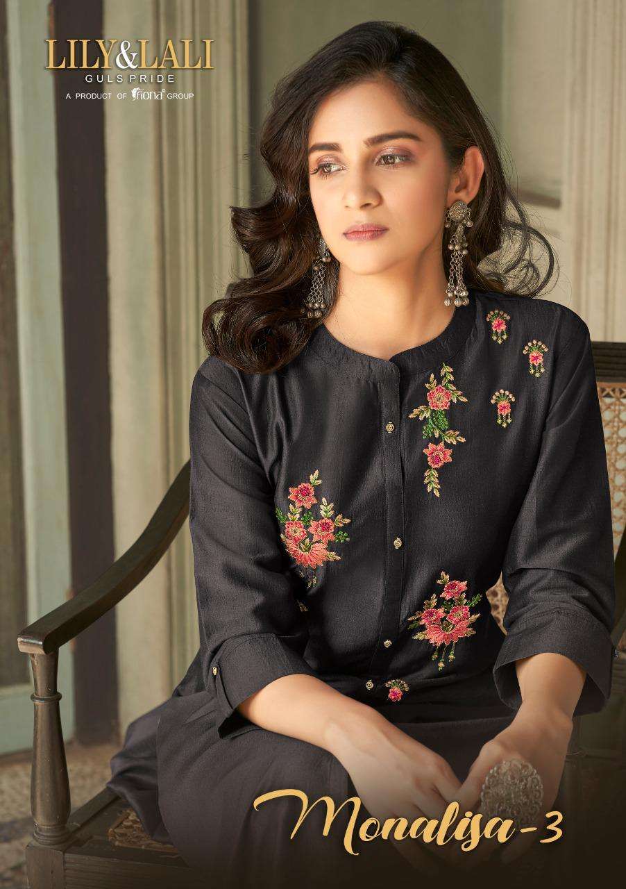 Lily Lali Monalisa Vol-3 Series 6031-6038 Readymade Silk Suits