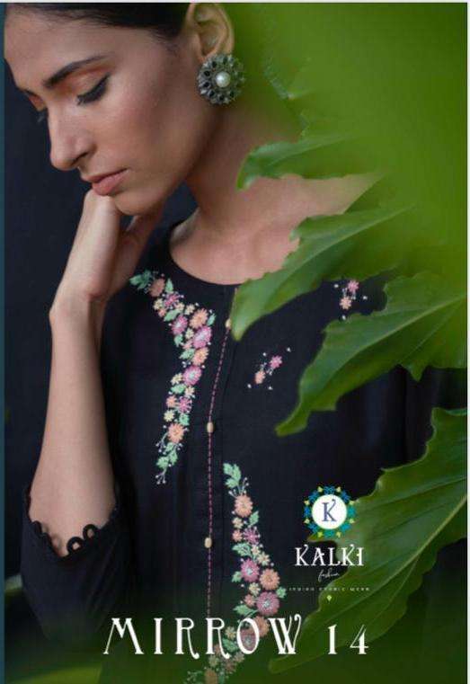 Kalki Trendz Mirrow Vol-14 Series 24001-24008 Rayon Kurti With Plazzo